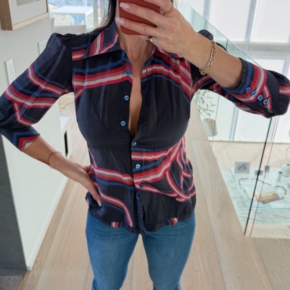 Custo Barcelona Tops - Custo Barcelona Multicolor Striped Button-Down Shirt